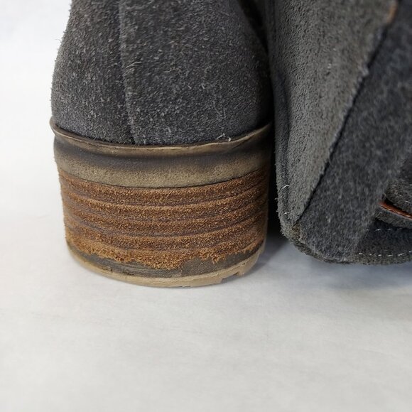 Lucky Brand Heeled Boot Women 10 Harleen Over the Knee Grey Suede Riding Stretch - Picture 12 of 16